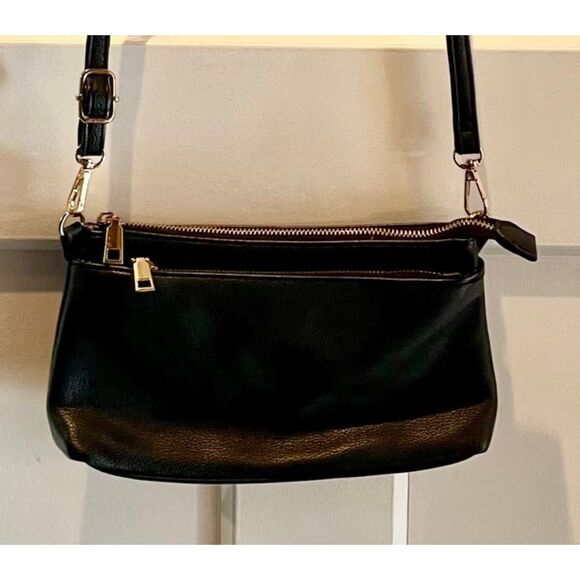 Mini Crossbody Vegan Leather Bag, Multi Compartment, Adjustable/Removable Strap - Picture 1 of 10